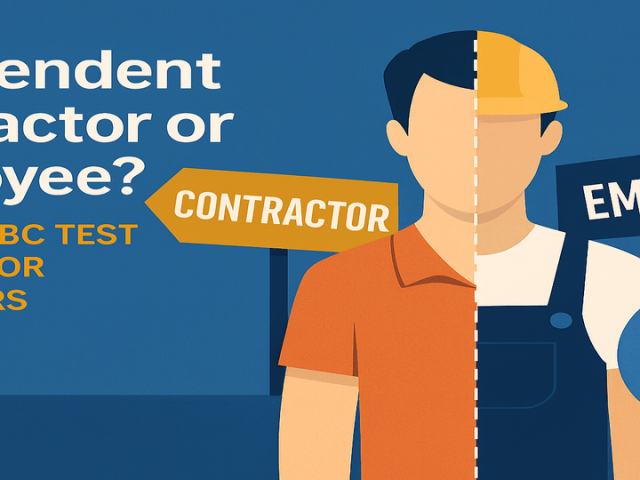Man split between contractor and employee. Reference to ABC test and NJ workers